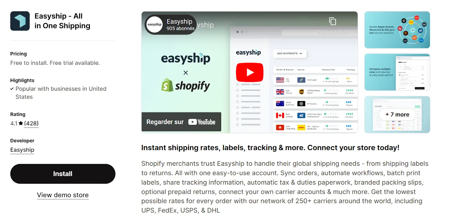 1. Easyship - All in One Shipping